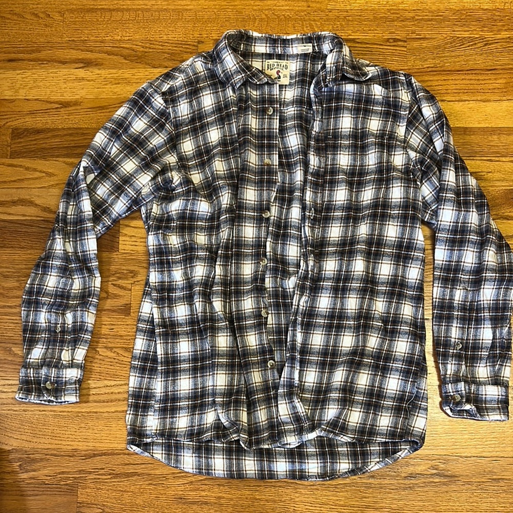 Red Head Navy and White Checkered Casual Shirt